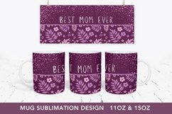 Mother's Day Floral Mug Wrap, Mug Sublimation png Product Image 1