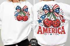 Patriotic Cherry Front Back PNG, Front Back Americana Cherry Product Image 1