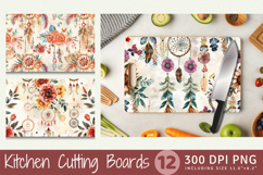Boho Floral Dreamcatchers Cutting Boards sublimation Design Product Image 1