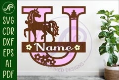 Unicorn Capital Monogram Letter name sign U SVG Product Image 1