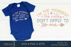 I’m The Youngest The Rules Don’t Apply To Me SVG PNG Product Image 1