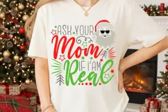 Ask Your Mom If I'm Real Svg, Funny Sarcastic Santa Svg. Product Image 2