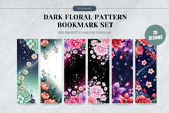 Dark Floral Pattern Bookmark Set,Gothic Flowers Stationery Product Image 1