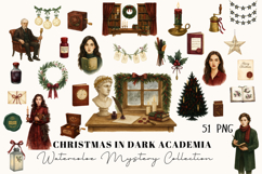 Dark Academia Christmas Clipart Set 51 PNG Elements | Gothic Product Image 1