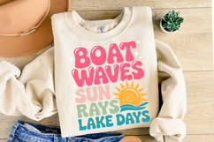 Boat waves sun rays lake days svg | Shirt Svg Product Image 2