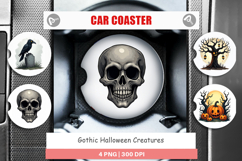 Car Coaster Gothic Halloween Creatures Product Image 1