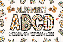 Fall Autumn Alphabet png clipart, fall autumn letters doodle Product Image 1