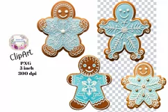 Christmas, GingerBread, Ephemera, PNG, watercolor, Clipart Product Image 1