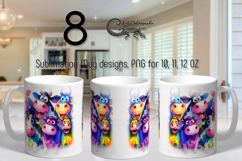Funny animals | 8 Cartoon Mug sublimation designs, PNG Product Image 1