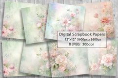 Floral Backgrounds. Digital Scrapbooking Papers Product Image 1