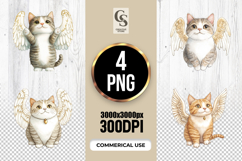 Angel Cat Clipart Sublimation PNG Product Image 1