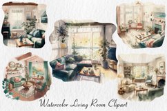 Watercolor living room clipart Product Image 1