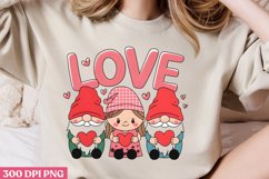 Love Valentine&#039;s Gnomes PNG, Cozy Valentine Sublimation PNG Product Image 2