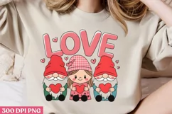 Love Valentine's Gnomes PNG, Cozy Valentine Sublimation PNG Product Image 2