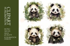 Watercolor panda clipart sublimation png Product Image 1