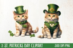St Patricks Day Cats Clipar, Bundle, St Patricks Day Cats Product Image 1