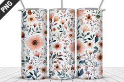 Flowers Tumbler Wrap | Sublimation Design | Tumbler PNG Product Image 1