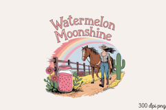 Watermelon Moonshine PNG, Vintage Western Sublimation PNG Product Image 2