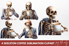 Skeleton Coffee Sublimation Clipart Product Image 1