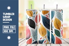 Abstract Shapes And Leaves Tumbler Wrap Sublimation Product Image 1