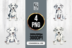 Dalmatian Puppy Illustration Clipart Sublimation PNG Product Image 1