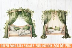 Green Boho Baby Shower Sublimation Product Image 1