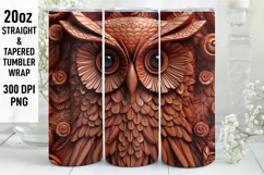 3D Owl Tumbler Sublimation Wrap | 3D Tumbler wrap Product Image 1