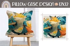 Cartoon Fox Pillow Sublimation, Art Pillow Template Product Image 1