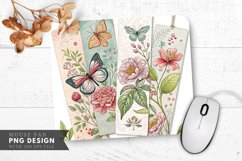 Whimsical Butterfly and Floral Bookmarks Mouse Pad PNG Product Image 1