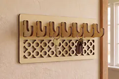 Laser Cut Key Holder SVG - Wall Hook Rack File Product Image 1