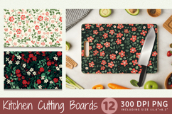 Red &amp; Green Cute Tiny Floral Cutting Boards sublimation Desi Product Image 1