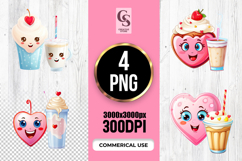Cute Heart Milkshake Illustration Clipart Sublimation PNG Product Image 1