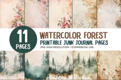 Watercolor Forest Junk Journal Pages Product Image 1
