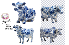 Blue Toile, Ephemera, PNG, Clipart, Junk Journal, flowers Product Image 1