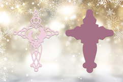 Nativity scene cross, Christmas cross, Religious Laser cut Product Image 2