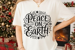 Peace On Earth Svg, Religious Christmas Svg, Faith Svg. Product Image 2
