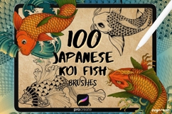 Koi Fish Tattoo Procreate Brushes | Fish Scales Brushes Product Image 1