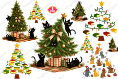 Christmas tree PNG, Meowy Christmas PNG, Bow Christmas tree Product Image 1