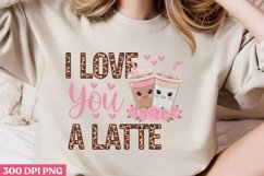 I love you a latte PNG, Cozy Valentine Sublimation PNG Product Image 2