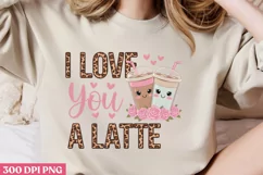 I love you a latte PNG, Cozy Valentine Sublimation PNG Product Image 2
