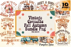 Vintage Coquette Fall Autumn Bundle PNG Product Image 1