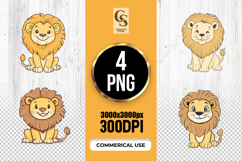 Cute Baby Lion Clipart Sublimation PNG Product Image 1