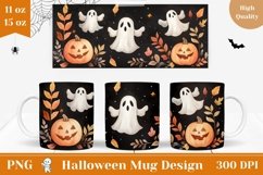 Halloween Mug Wrap Design, Fall Pumpkins Mug Sublimation Product Image 1