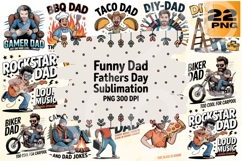 Funny Dad Fathers Day Sublimation PNG Bundle 300 DPI Product Image 1