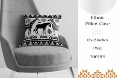 Ethnic Pillow Case Design, Black and White Pillowcase Design Product Image 1