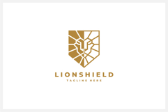 Geometric Lion Shield Logo Design Vector Illustration Product Image 2