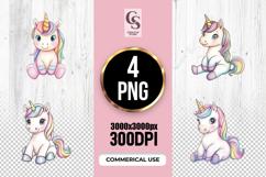 Cute Baby Unicorn Clipart Sublimation PNG Product Image 1