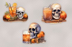 Skull with Cocktail| 6 Halloween Clipart Designs, PNG Product Image 2