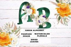 Green Boho Floral Alphabet Product Image 1