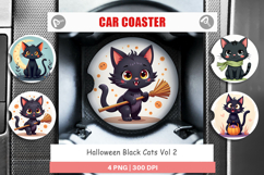 Car Coaster Black Cats Product Image 1